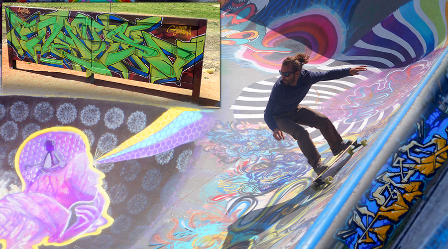 surrounded by art while longboarding westlake skatepark in grand junction