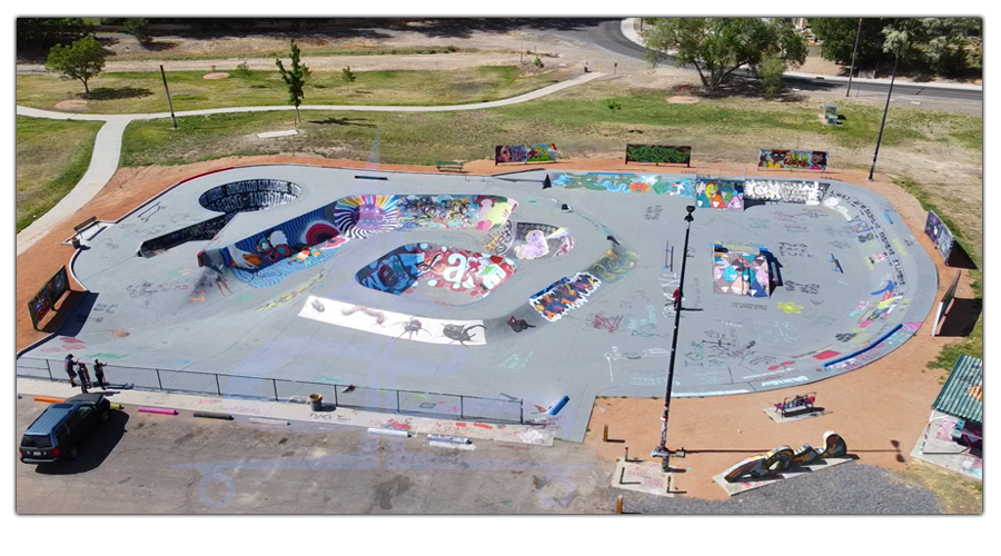 aerial view of westlake skatepark in grand junction