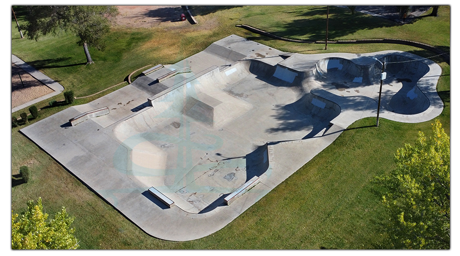 aerial view of sk8way skatepark in la junta