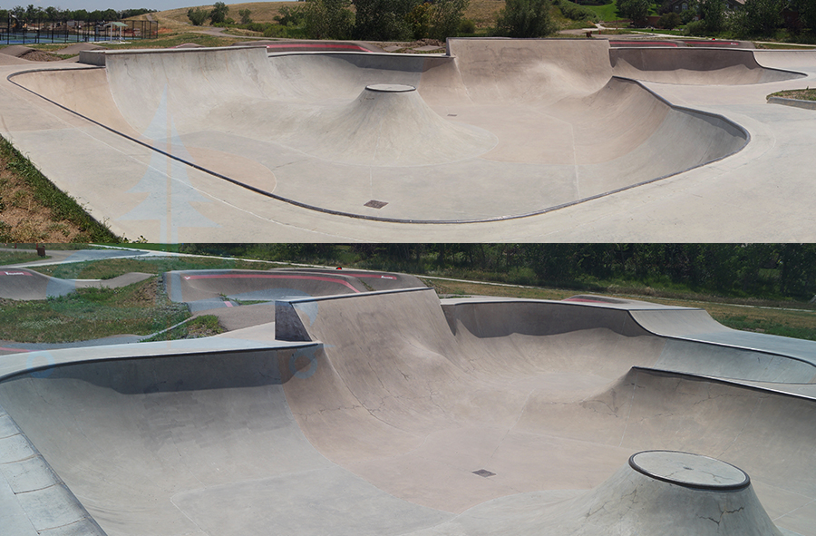 large unique bowl at superior skatepark