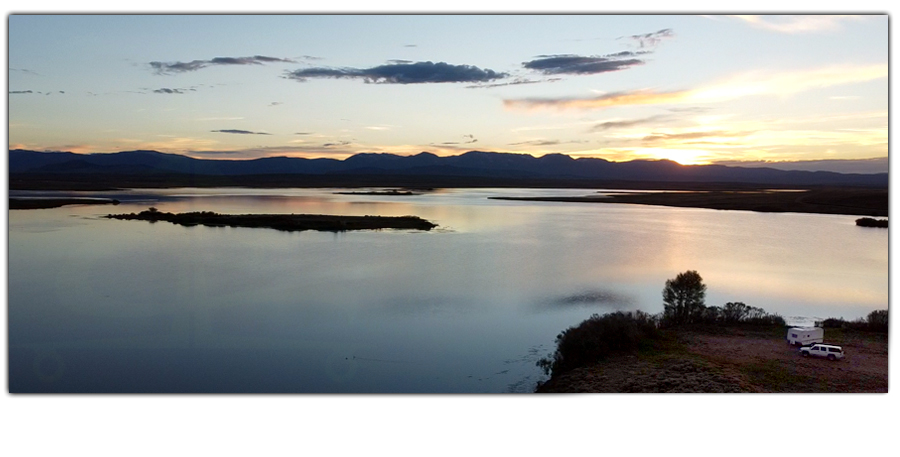 sunset at walden lake reservoir in colorado
