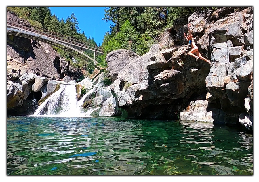 jumping into north yuba river