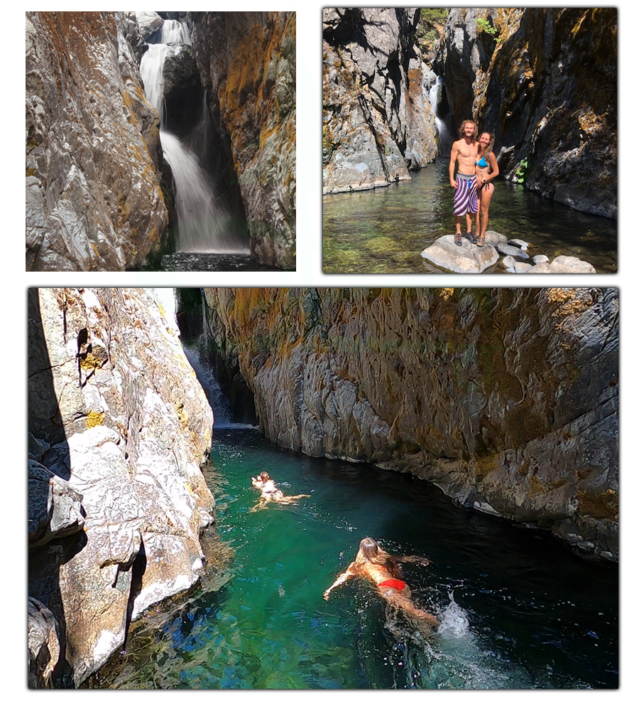 haypress waterfall on north yuba river