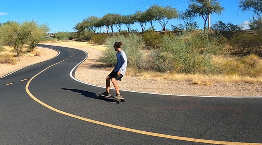 smooth curve longboarding near tucson