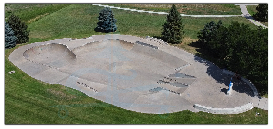 aerial view of the skatepark in lakewood
