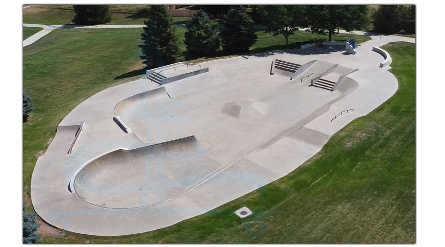 aerial view of the edgewater skatepark