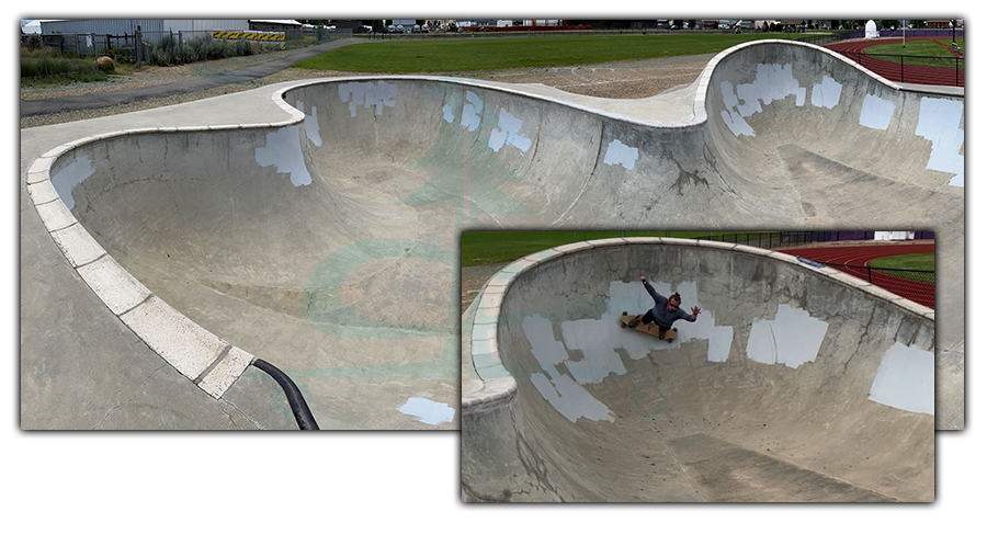 longboarding the vert at the skatepark in kremmling