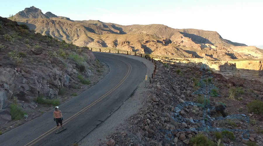 longboarding route 66 near oatman