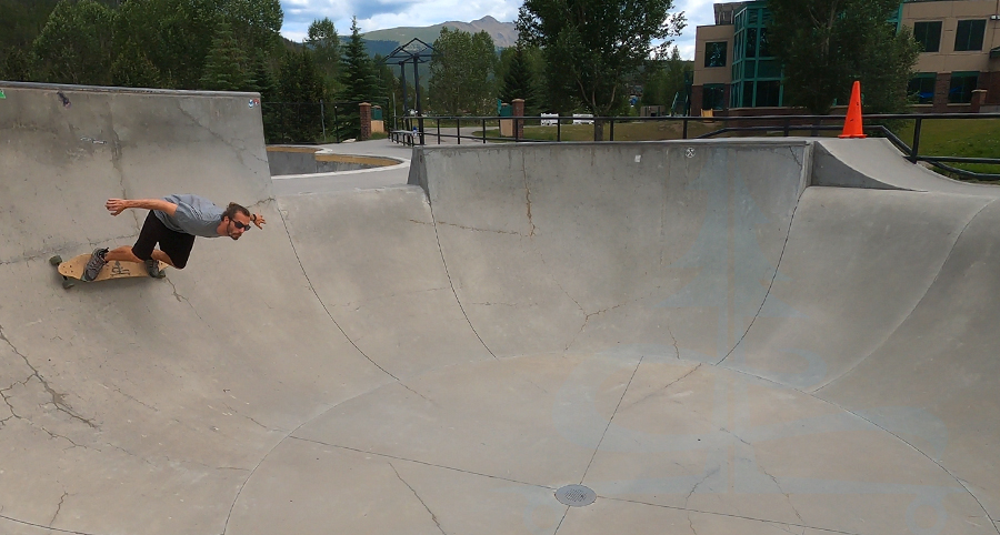 longboarding at the skatepark in colorado