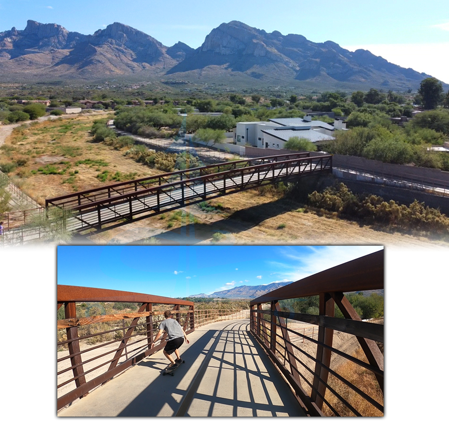 bridge over the wash on the canada del oro trail