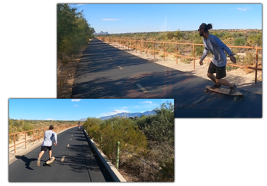 smooth paved trail longboarding near tucson