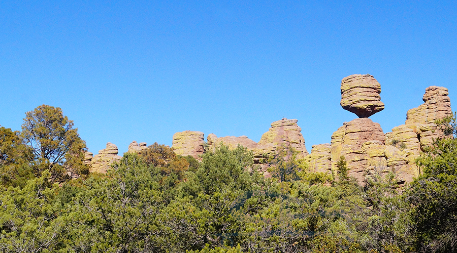 balanced rock on big loop hike in chiricahua national monument