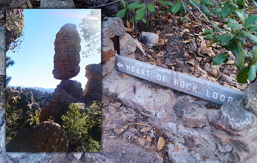 heart of rocks loop segment of big loop hike in chiricahua national monument