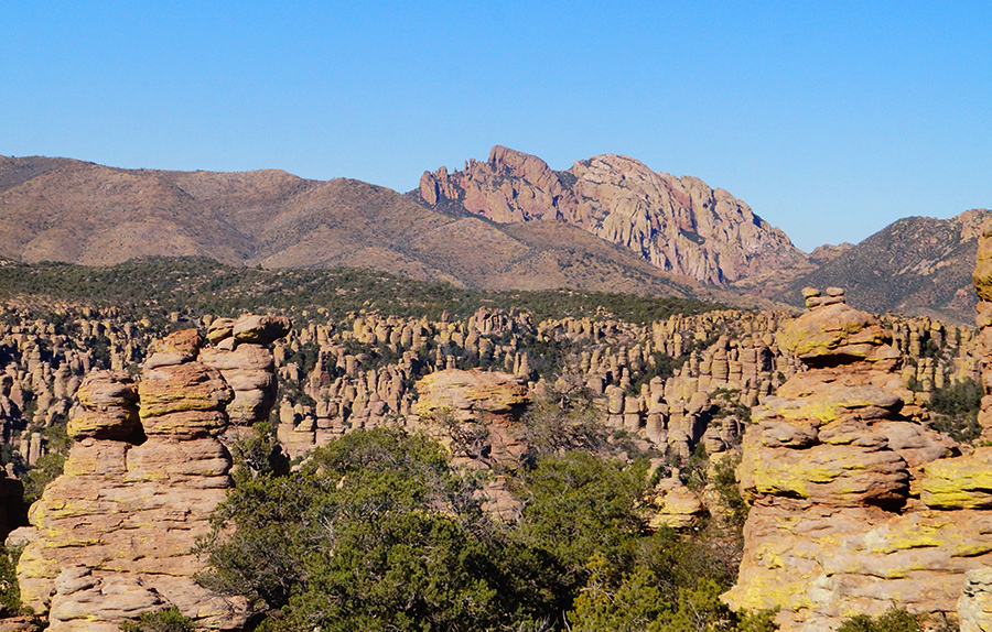view of chiricahua national monument from the big loop hike 