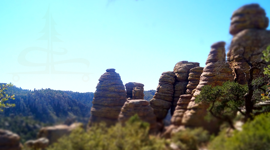 rock pillars on ed riggs trail in chiricahua national monument