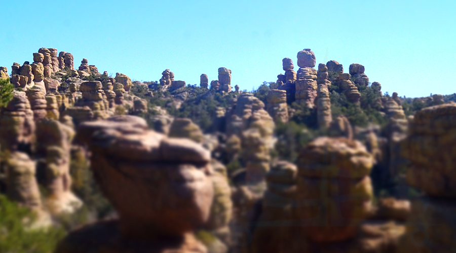 towering pillars on the big loop hike in chiricahua national monument 