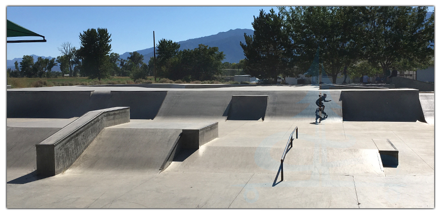 longboarding the ramps at the skatepark in gardnerville