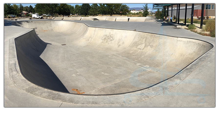 figure eight bowl at the skatepark