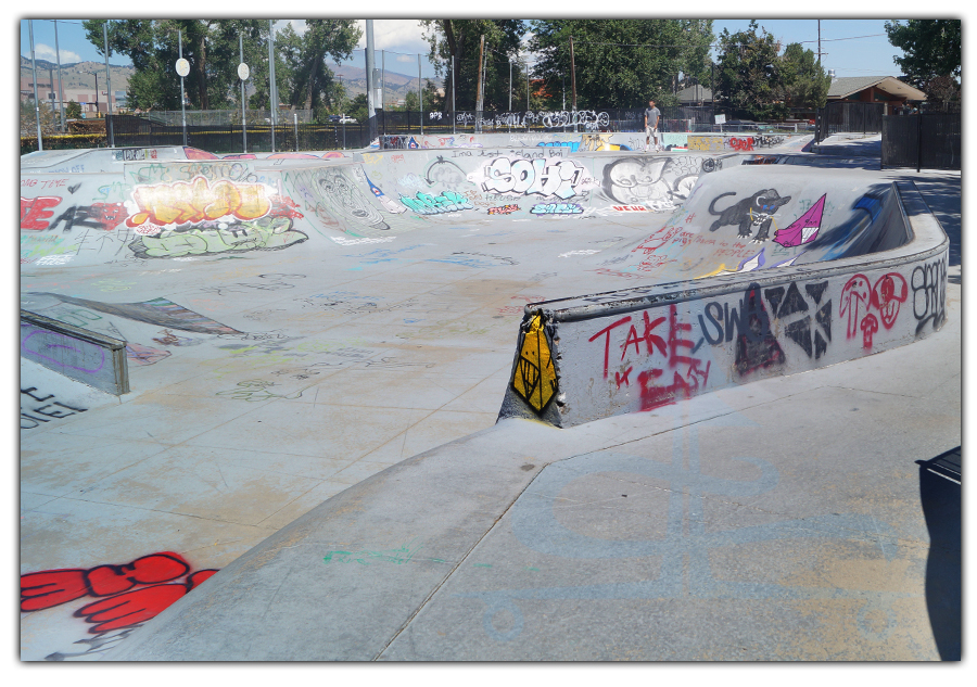 variety of features at the boulder skatepark