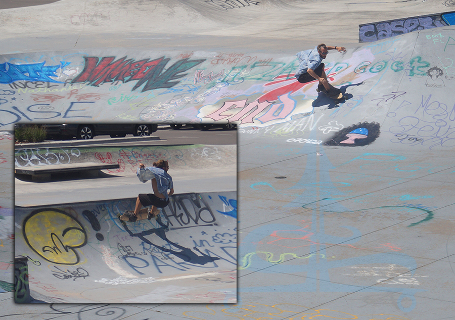 longboarding the flow at the skatepark in boulder