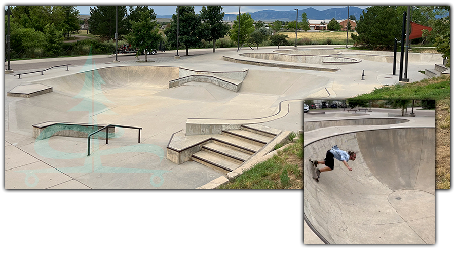 layout of the louisville skatepark in colorado