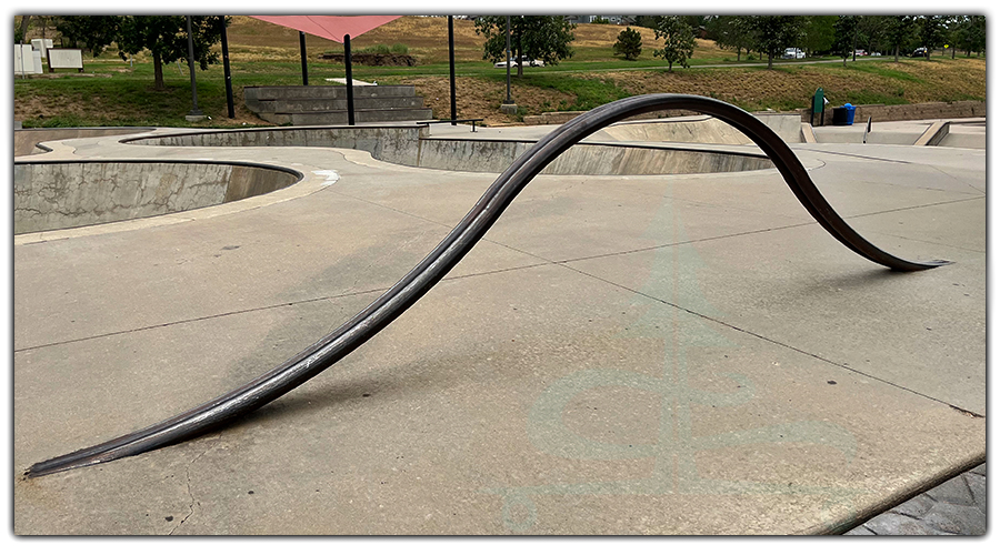 rainbow rail at louisville skatepark in colorado