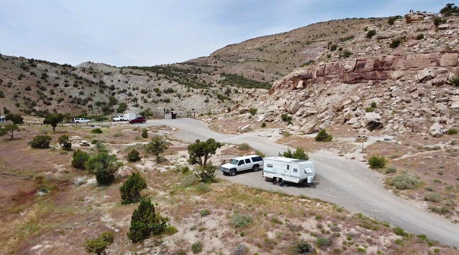 camping at jouflas campground at mcinnis canyon national conservation area