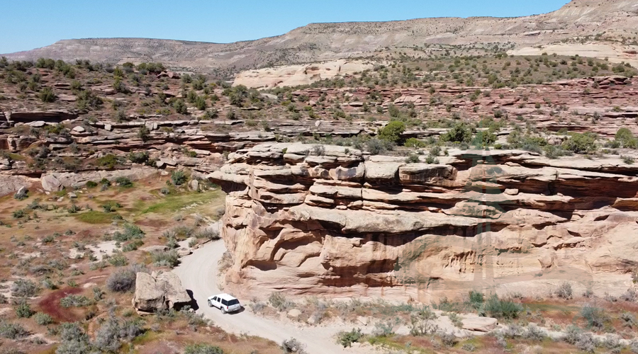 driving the dirt roads in mcinnis canyon national recreation area