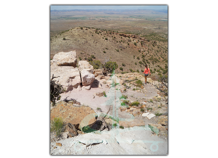 rocky section descending the mesa