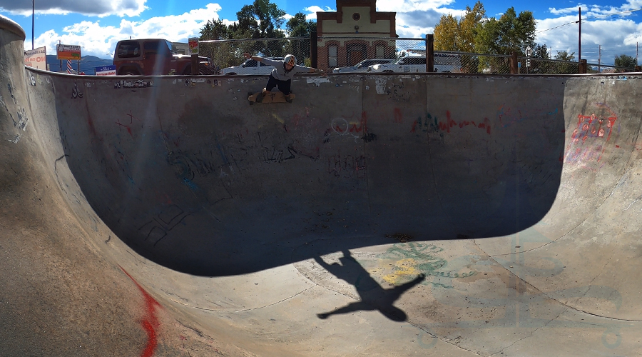 longboarding the bowl at the salida skatepark