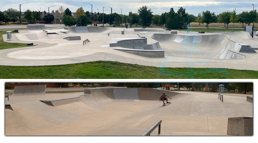 elaborate layout of trail winds skatepark in thornton