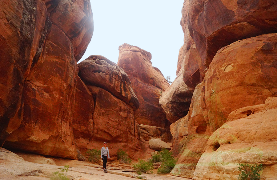 huge rocks creating devil's kitchen formation