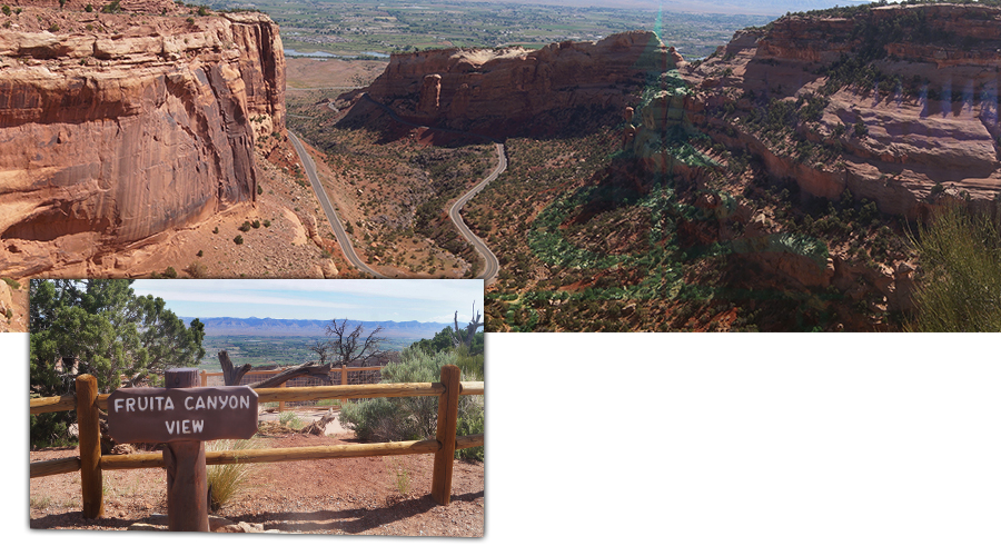 fruita canyon view on rim rock drive in colorado national monument