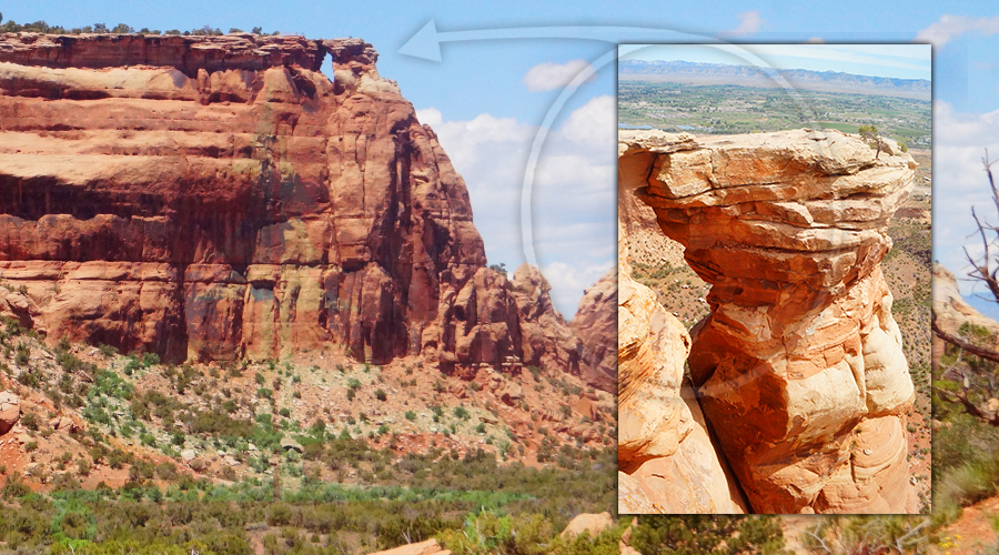 window rock from the trail and from below