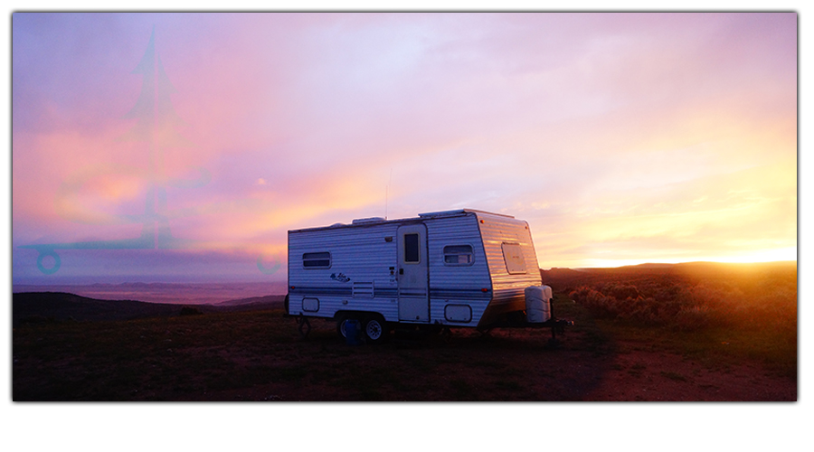 sunset camping by dinosaur national monument