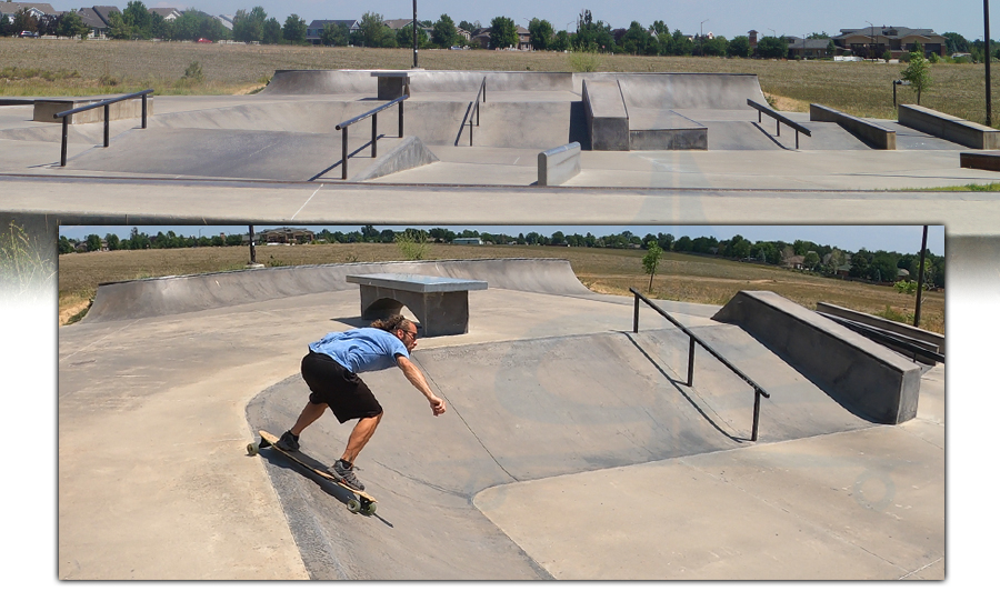 longboarding around the street section