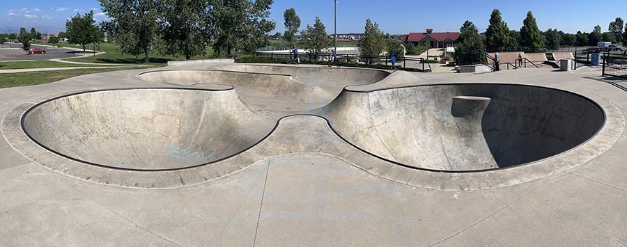 unique bowl at the skatepark in loveland