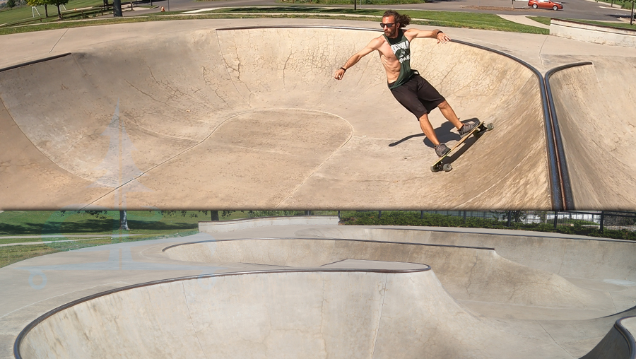 longboarding the vert section in loveland sports park