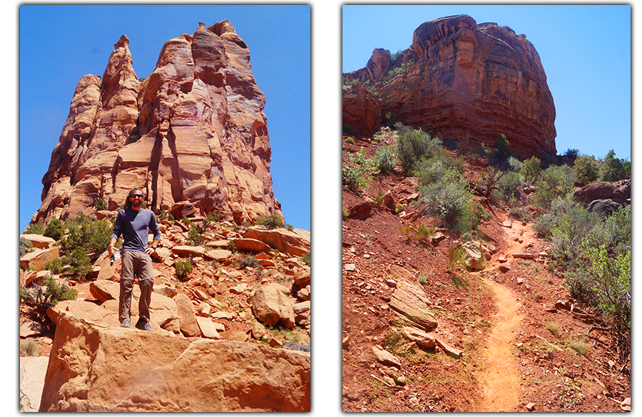 towering red rock monoliths