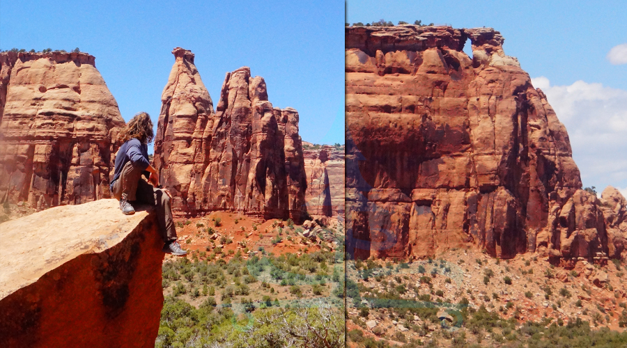 beautiful red rock formations and monoliths in colorado national monument