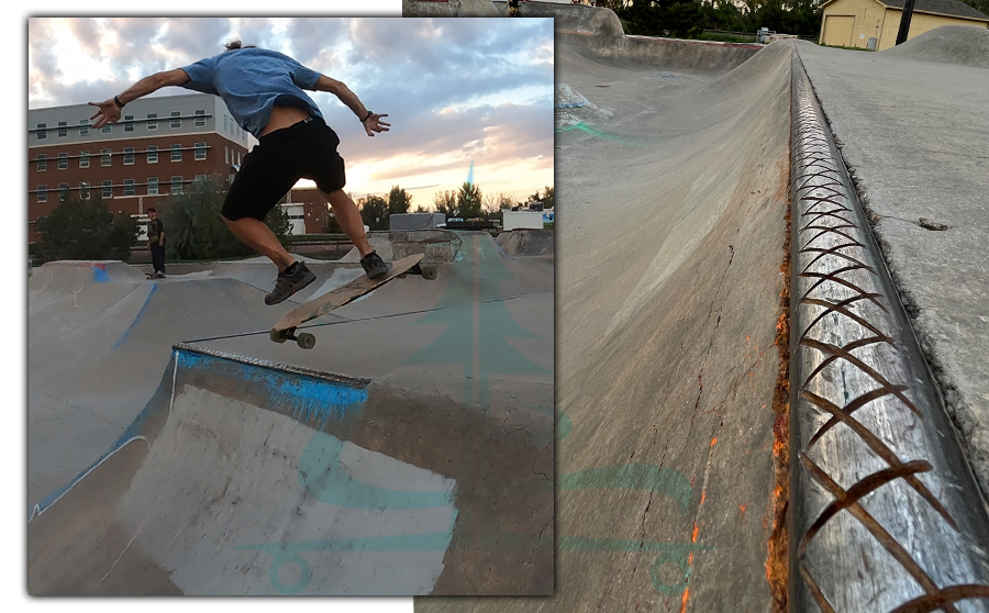 coping at atzlan skatepark in fort collins