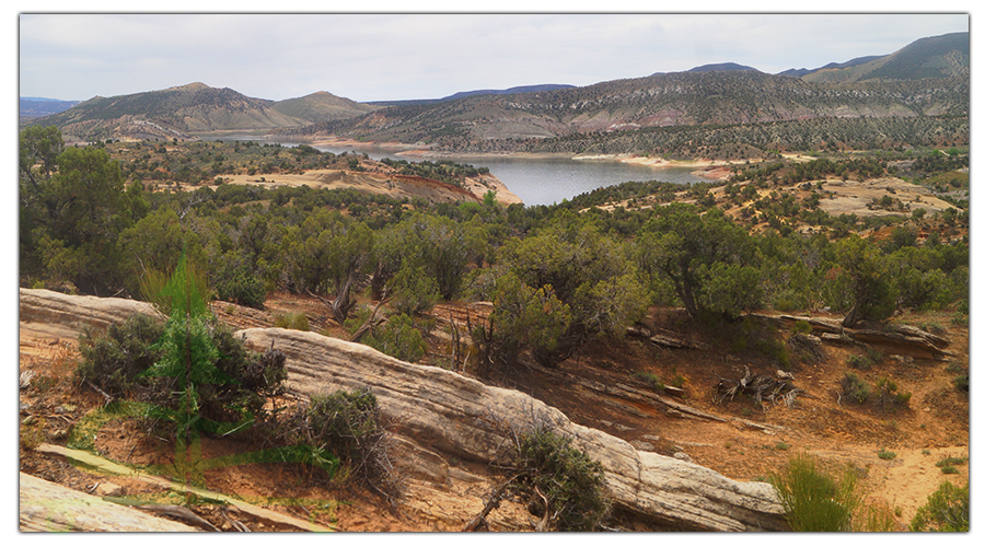 view of red fleet reservoir from the trail