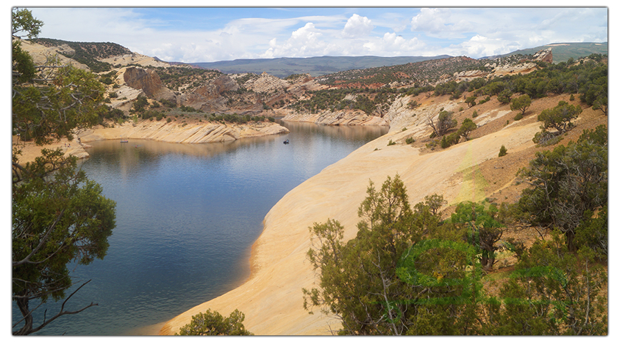 overlooking the reservoir and surrounding scenery