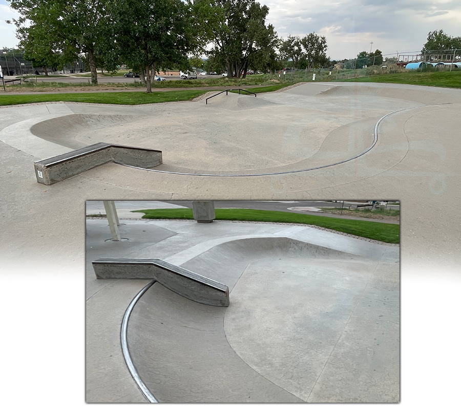 smaller obstacles at the skatepark in federal heights