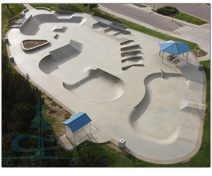 aerial view of the federal heights skatepark