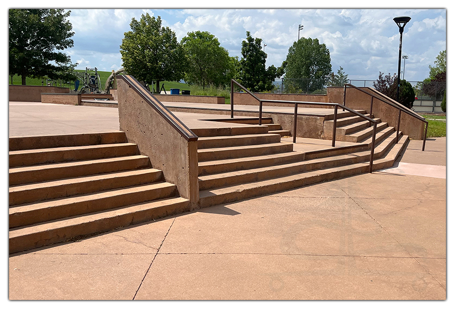 unique large stair set at federal heights skatepark