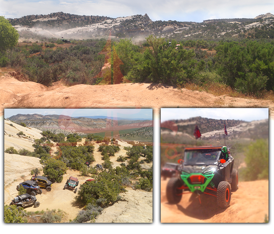 ohvs at the trailhead for moonshine arch near vernal