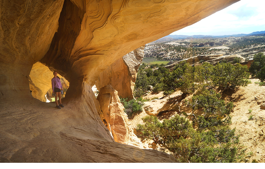 cave area on the trail hiking to moonshine arch