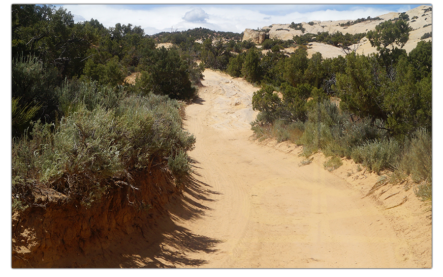 sandy road and sandstone trail conditions hiking to moonshine arch