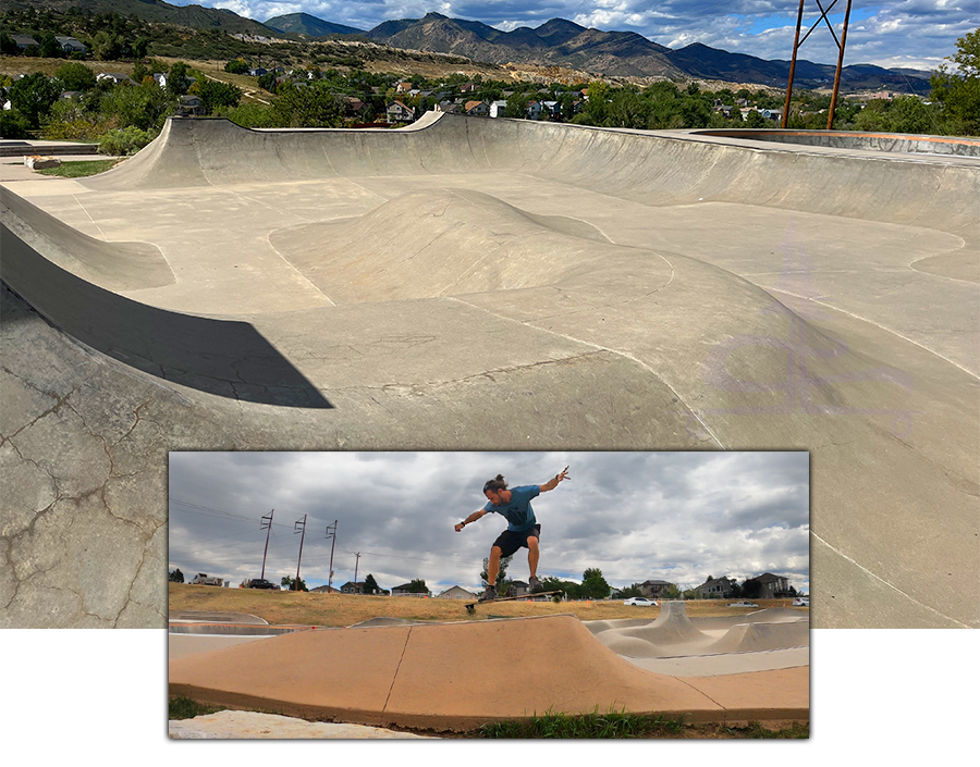 smooth transitions at the skatepark in littleton